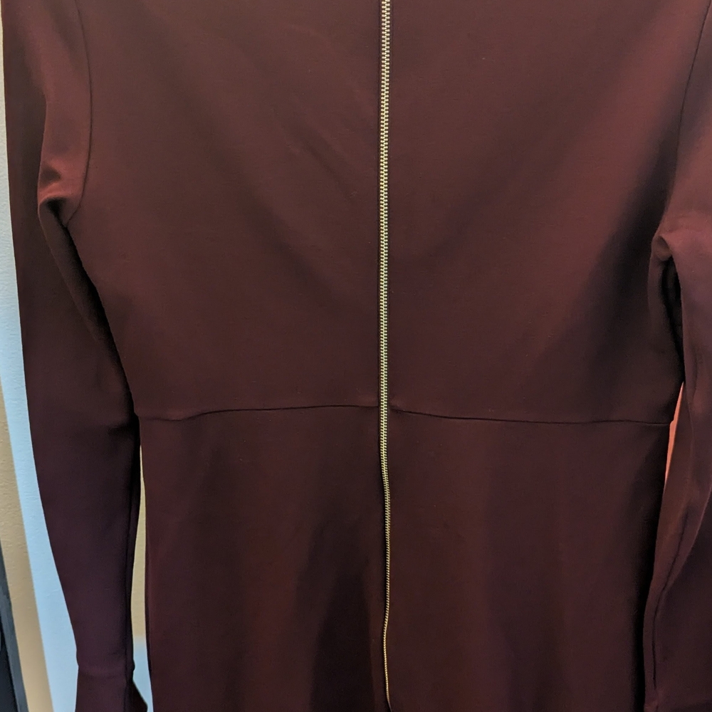 McQ Alexander McQueen Burgundy Bell Sleeve A-Line Dress XL - Picture 15 of 15